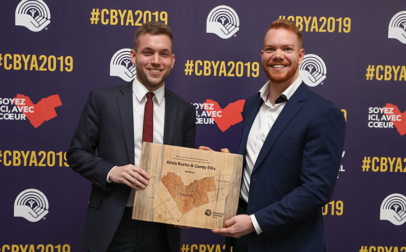 A photo of Growcer accepting their CBYA Award