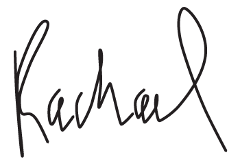 Rachael's first name in her handwriting.