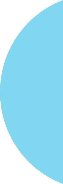 A blue half circle