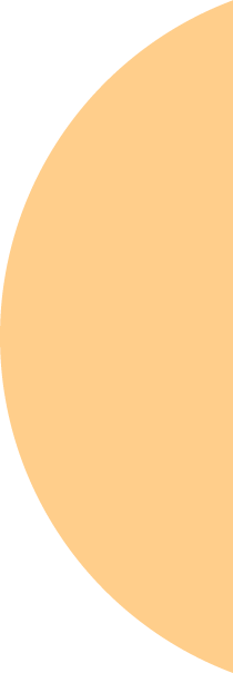 An orange half circle